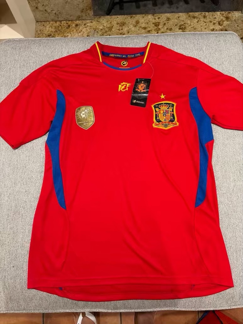 Official RFEF Spain 2010 "Campeones Del Mundo" Commemorative Home Jersey